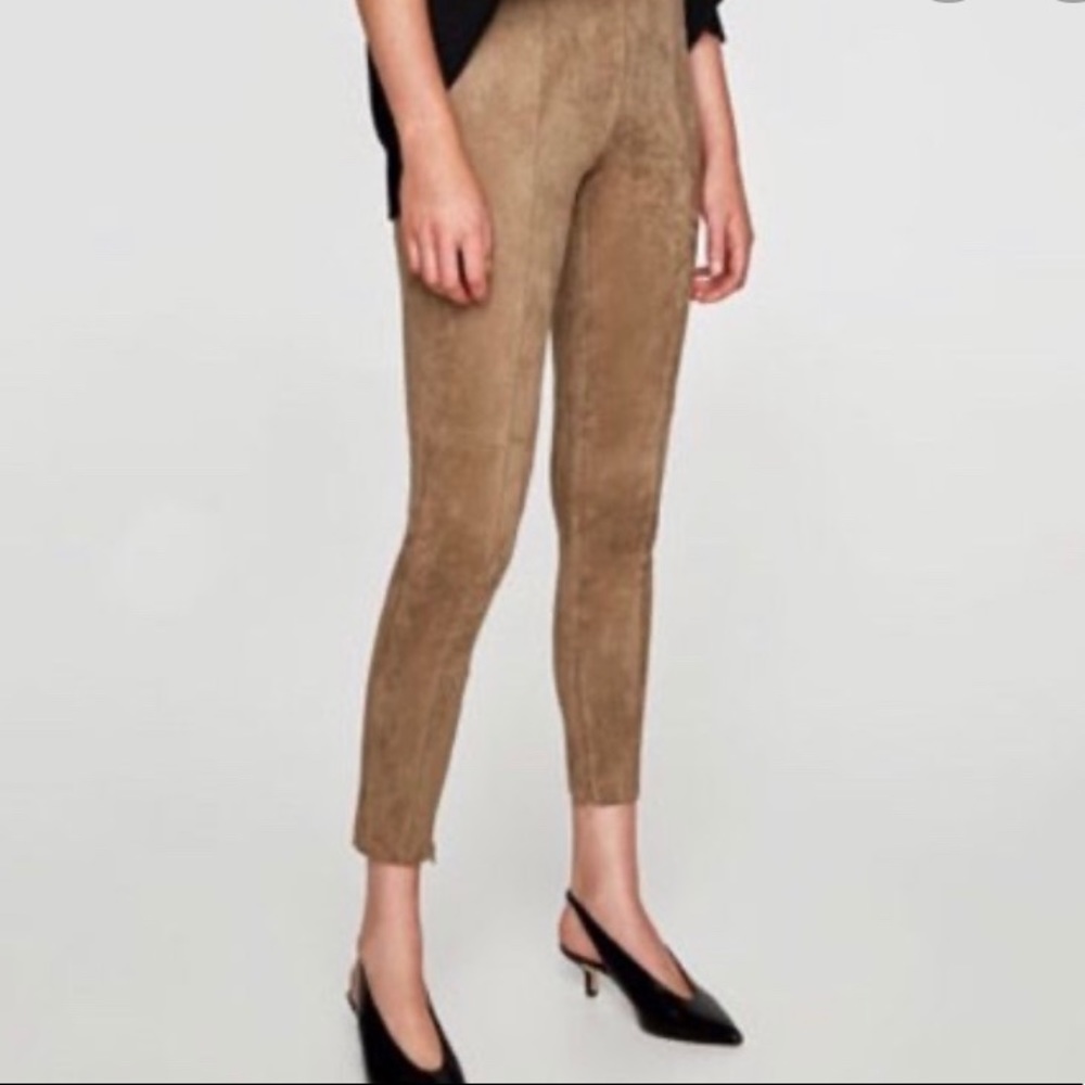 Zara suede look pants